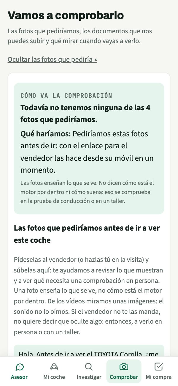 Comprobar: Las fotos que pediríamos